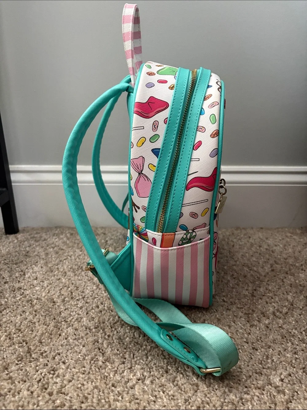 Loungefly Honeydukes Candy Print Kids Backpack - White, Pink, Teal